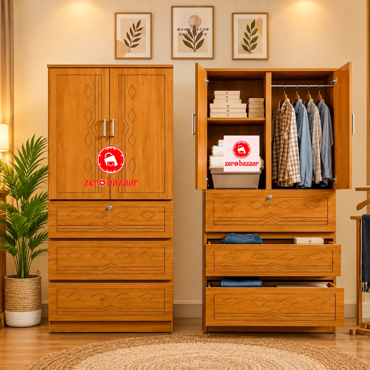 Wooden Double Door Almirah