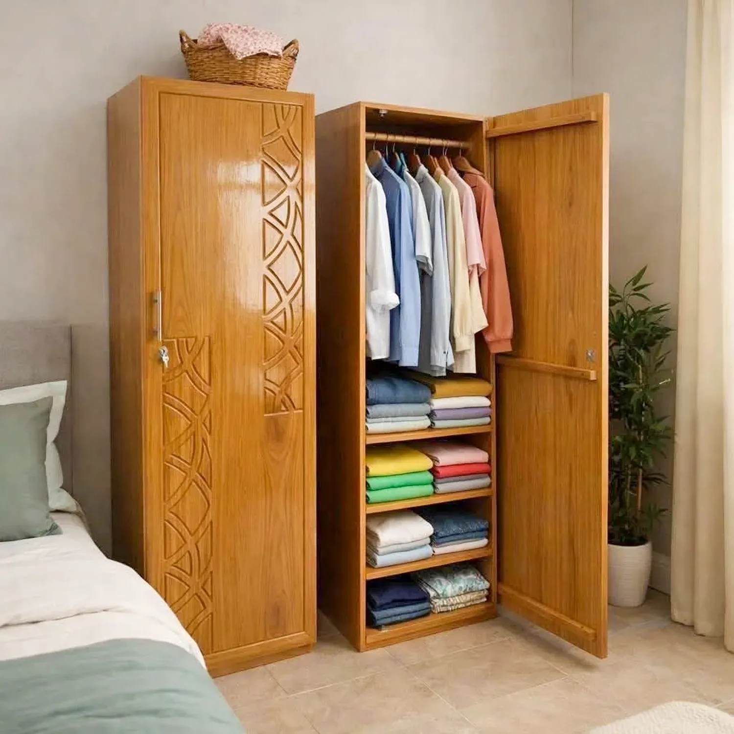 Wooden One Door Almira। Durable Craftmanship